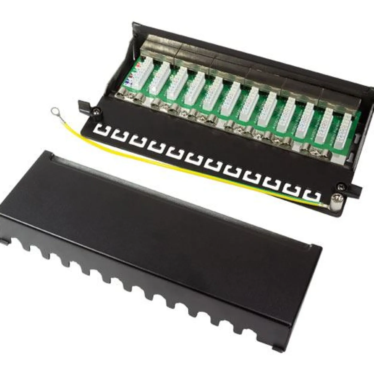 Logilink Patchpanel LogiLink Tisch/Wand Cat.6 STP 12 Ports, schwarz