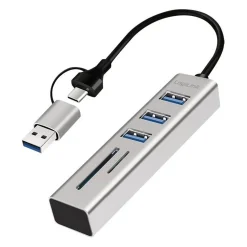 Logilink USB 3.0 HUB, 3x USB-A, SD/microSD-Slot, 5 Gbit/s