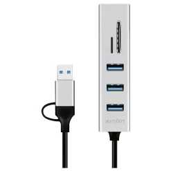 Logilink USB 3.0 HUB, 3x USB-A, SD/microSD-Slot, 5 Gbit/s