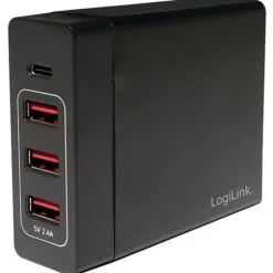 Logilink USB Tischladeadapter, LogiLink 3xUSB-A Port+1xUSB-C Port,60W