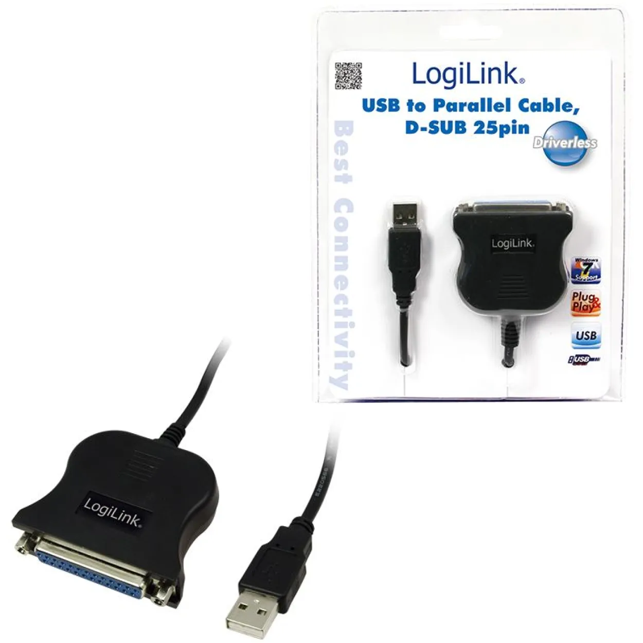 LogiLink USB 2.0 zu Parallel Adapter DSUB-25