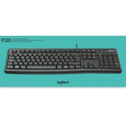 Logitech K120 USB Belgisch schwarz (kabelgebunden)