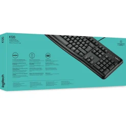 Logitech K120 USB Belgisch schwarz (kabelgebunden)