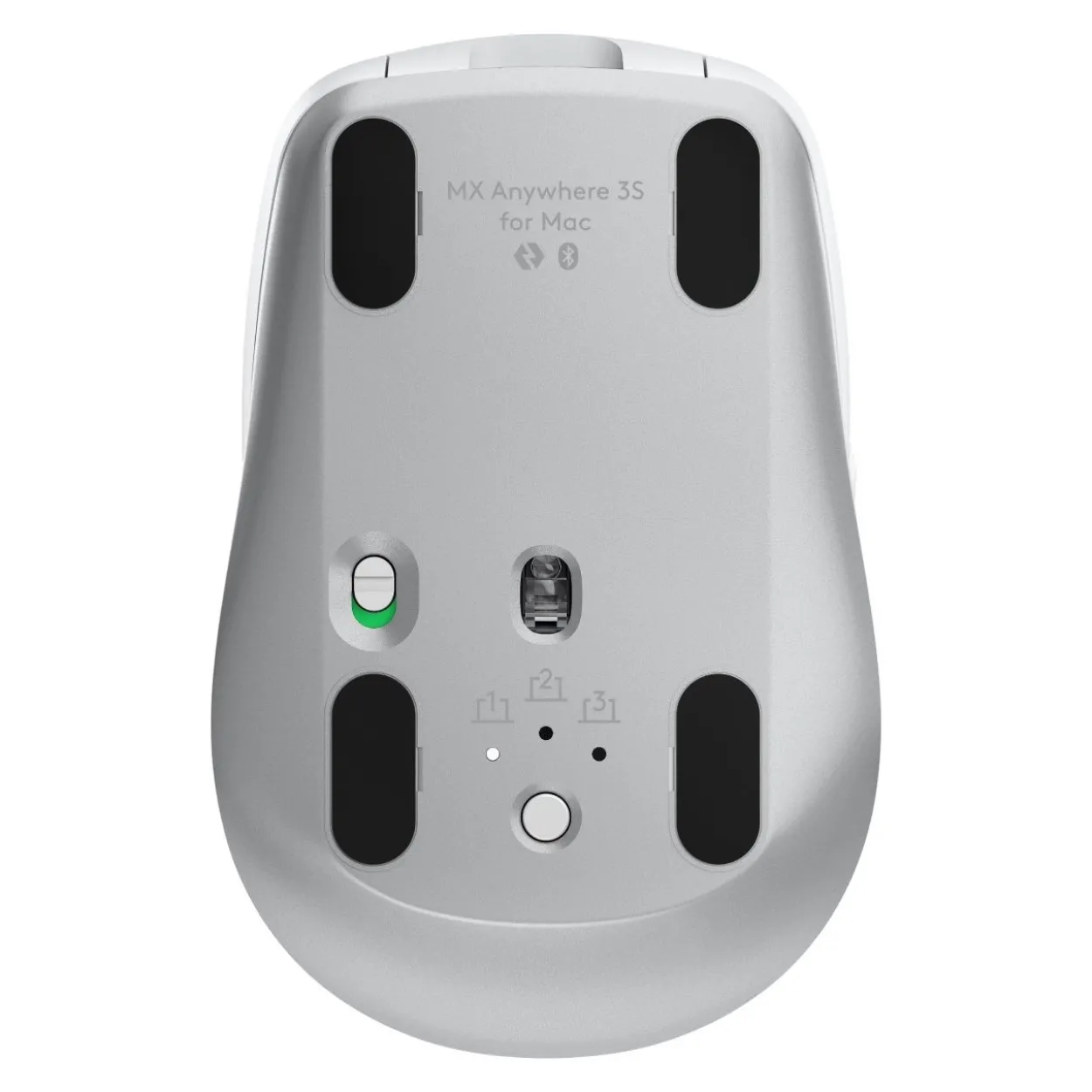 Logitech Master Series MX Anywhere 3S for Mac - Maus - 6 Tasten - kabellos - Bluetooth - Pale Gray
