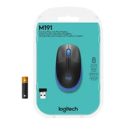 Logitech M190 USB schwarz/blau (kabellos)