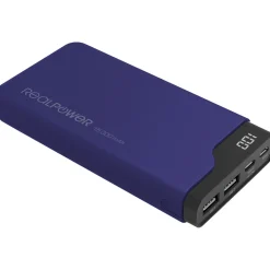 15.000 mAh Realpower Powerbank Type-C 15000 blau