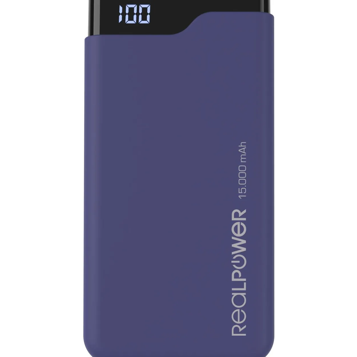 15.000 mAh Realpower Powerbank Type-C 15000 blau