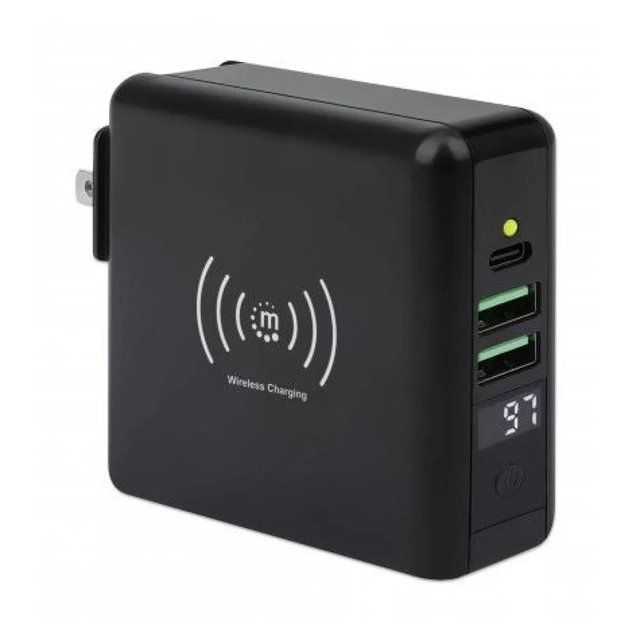 Manhattan 4-in-1 Reiseladegerät und induktive Powerbank 8.000 mAh, schwarz