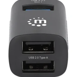 MANHATTAN 3-Port USB Typ-C Kombo-Hub USB-C-Stecker auf 3x USB-A 1x 5 Gbit/s USB USB 3.2 Gen 1 2x 480 Mbit/s USB 2.0 Strom über USB