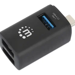 MANHATTAN 3-Port USB Typ-C Kombo-Hub USB-C-Stecker auf 3x USB-A 1x 5 Gbit/s USB USB 3.2 Gen 1 2x 480 Mbit/s USB 2.0 Strom über USB