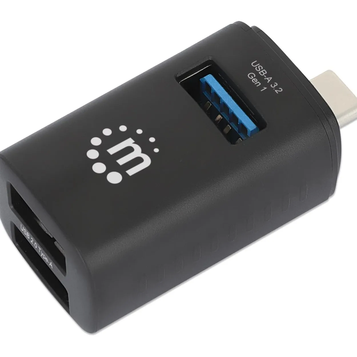MANHATTAN 3-Port USB Typ-C Kombo-Hub USB-C-Stecker auf 3x USB-A 1x 5 Gbit/s USB USB 3.2 Gen 1 2x 480 Mbit/s USB 2.0 Strom über USB