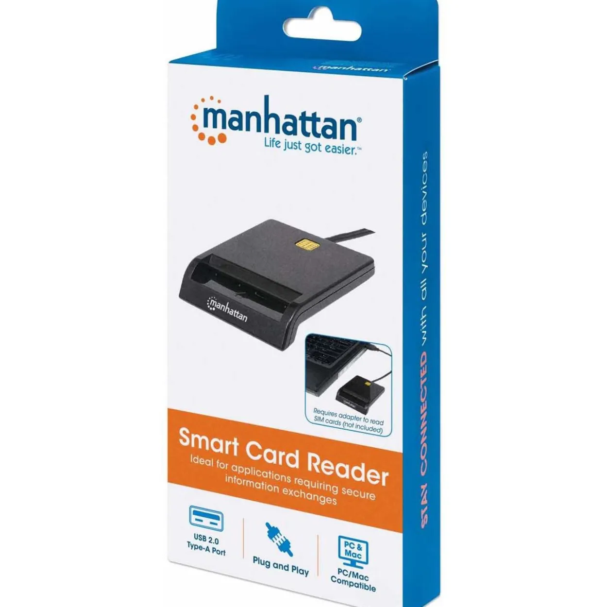 Manhattan Smartcard-Lesegerät Chipkartenleser USB extern