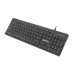 Manhattan Ultraflache Gaming-Tastatur USB Deutsch schwarz (kabelgebunden)