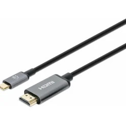 Manhattan USB-C Anschlusskabel HDMI Typ A Stecker auf USB C Stecker Grau/Schwarz 4K / 60 Hz