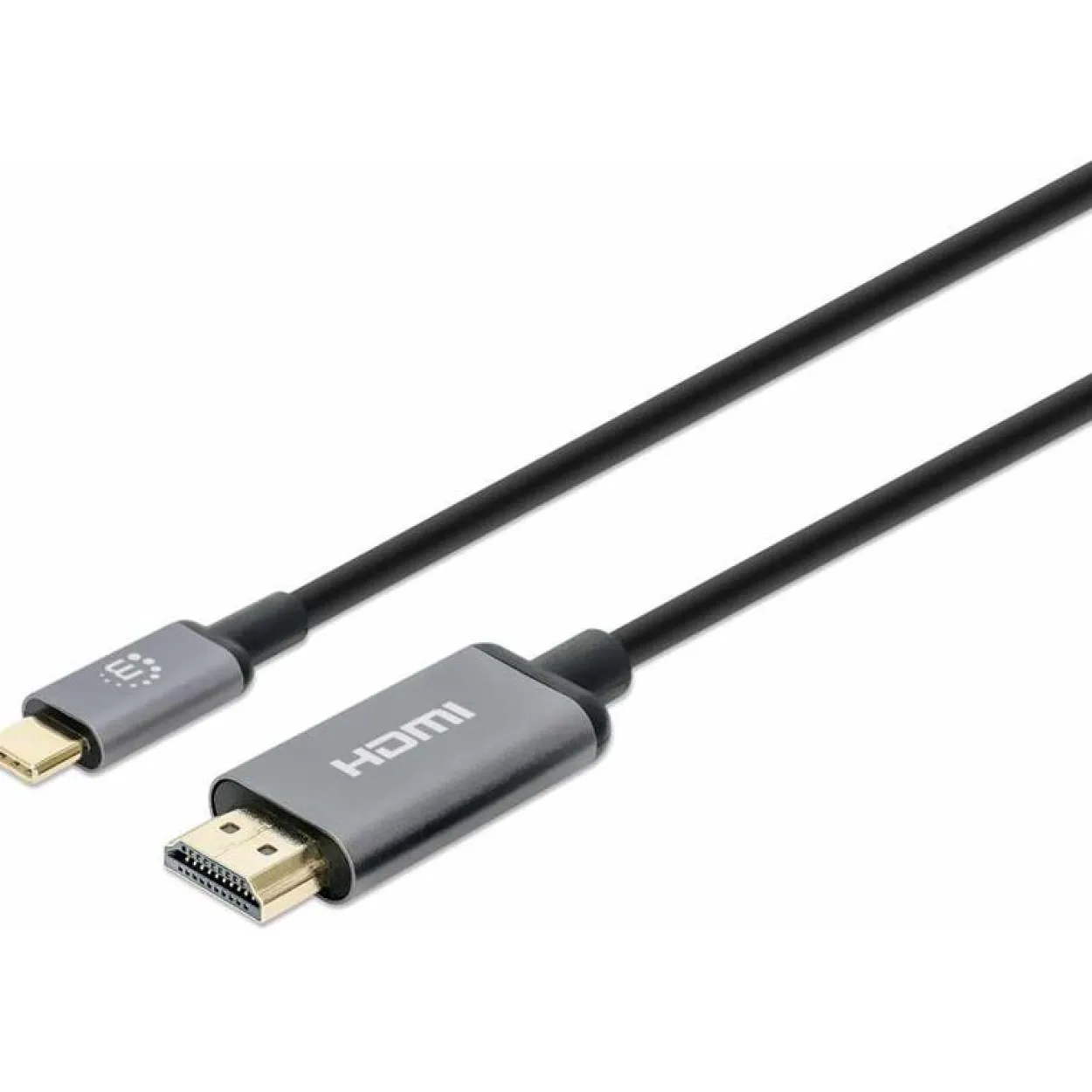 Manhattan USB-C Anschlusskabel HDMI Typ A Stecker auf USB C Stecker Grau/Schwarz 4K / 60 Hz