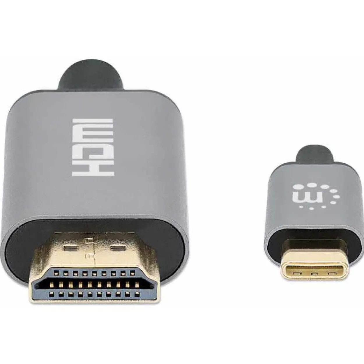 Manhattan USB-C Anschlusskabel HDMI Typ A Stecker auf USB C Stecker Grau/Schwarz 4K / 60 Hz