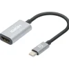 Manhattan USB-C auf HDMI-Adapter 4K 60Hz Alu Space grau