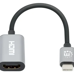 Manhattan USB-C auf HDMI-Adapter 4K 60Hz Alu Space grau