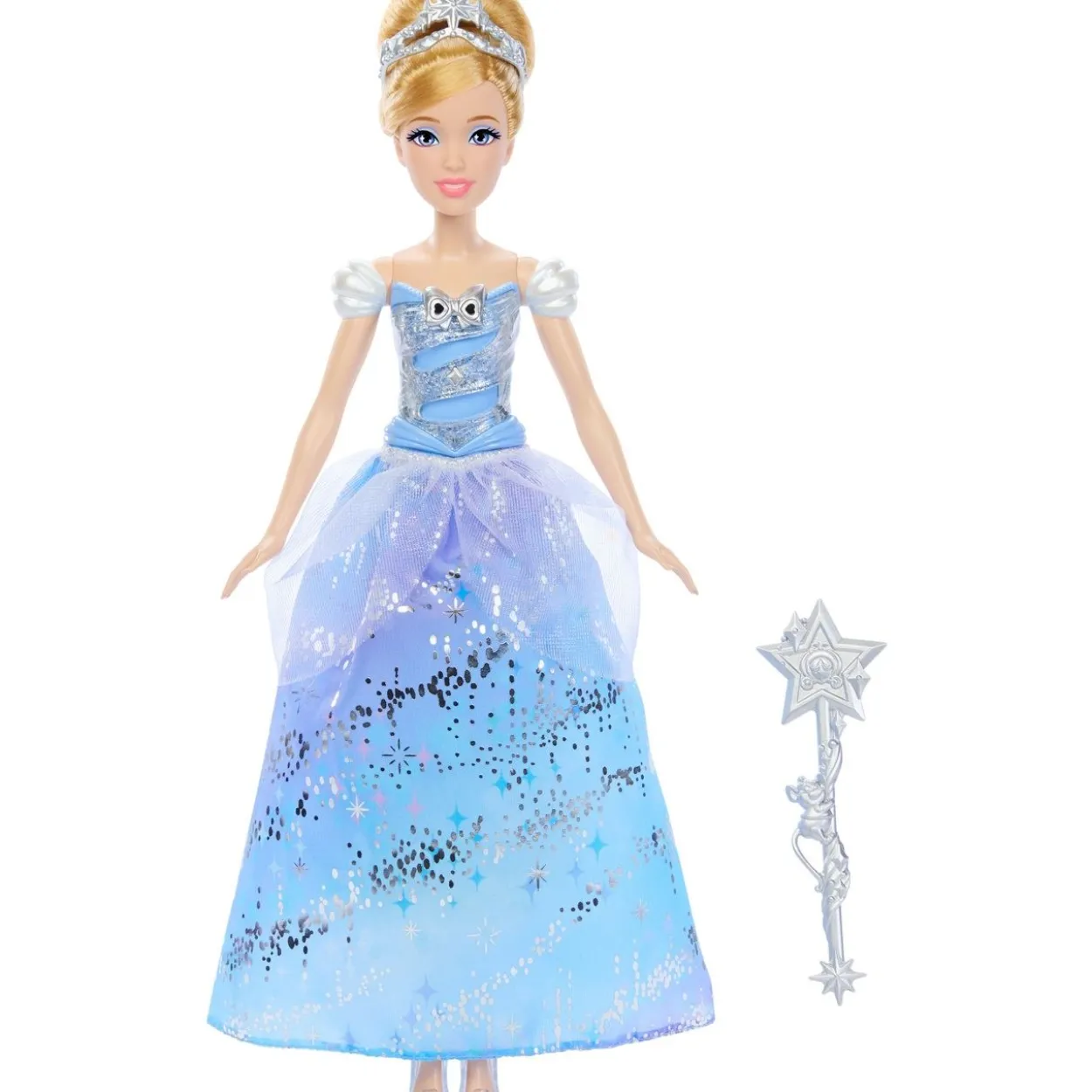 Mattel Disney Prinzessin Cinderella-Modepuppe im bezaubernden Ballkleid (mit Licht und Geräuschen)