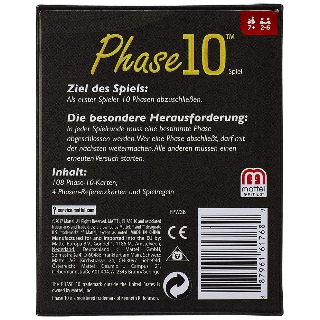 Mattel GAMES Phase 10 Kartenspiel