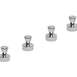 MAUL 4 Kegelmagnete silber Ø 1,5 x 1,9 cm