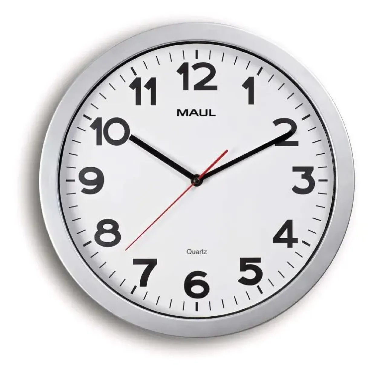 Maul Wanduhr MAULstep, 35 cm, Quarzuhr, inkl. Batt., silber