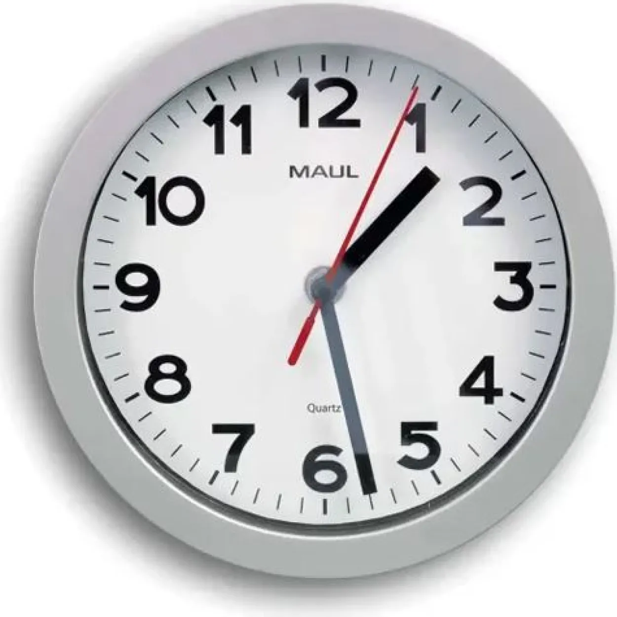 MAUL Wanduhr step weiß silber Kunststoff, Ø 20,0 cm