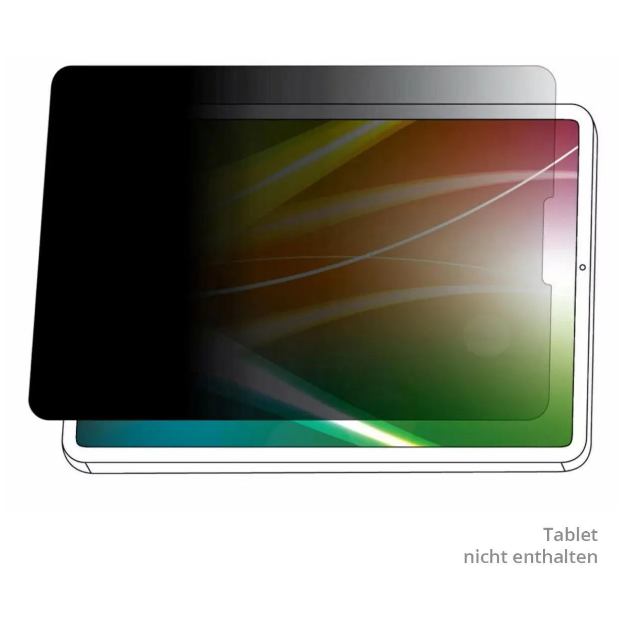 3M Bright Screen Privacy Filter - Blickschutzfolie für Mobiltelefon (Querformat) für Tablet - hell - 2-Wege - klebend - Schwarz - für Apple