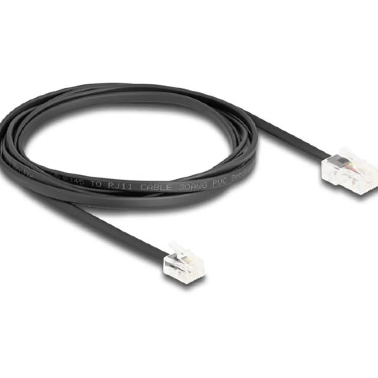 2.00m Delock Telefonkabel RJ45 Stecker zu RJ11 Stecker schwarz