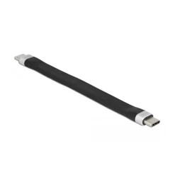 0.13m Delock USB-C Anschlusskabel USB C Stecker auf USB C Stecker Schwarz