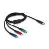 1.00mDelock USB Ladekabel 3 in 1 USB Type-C zu Lightning / Micro USB / USB Type-C
