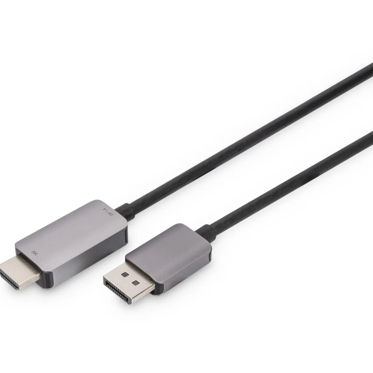 1.80m DIGITUS 8K 60Hz DP to HDMI adapter cable Alu housing black