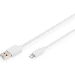 2.00m Digitus USB Kabel 2.0 A St. -> Lightning St., MFI, weiss