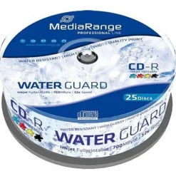 MediaRange CD-R 700MB 80min 52x printable, wasserfest, 25er Cakebox