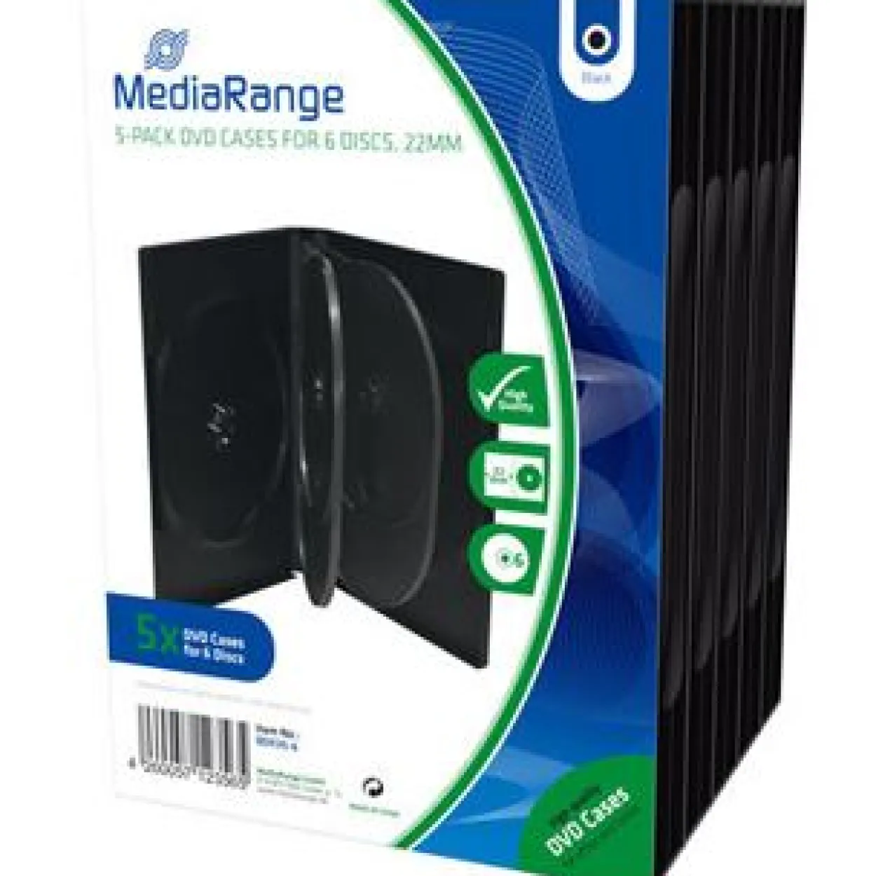 MediaRange DVD Leerbox 6er DVD Box 5 Stück