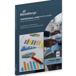 MediaRange Fotopapier matt f. Laserdrucker A4 120g 100 Blatt