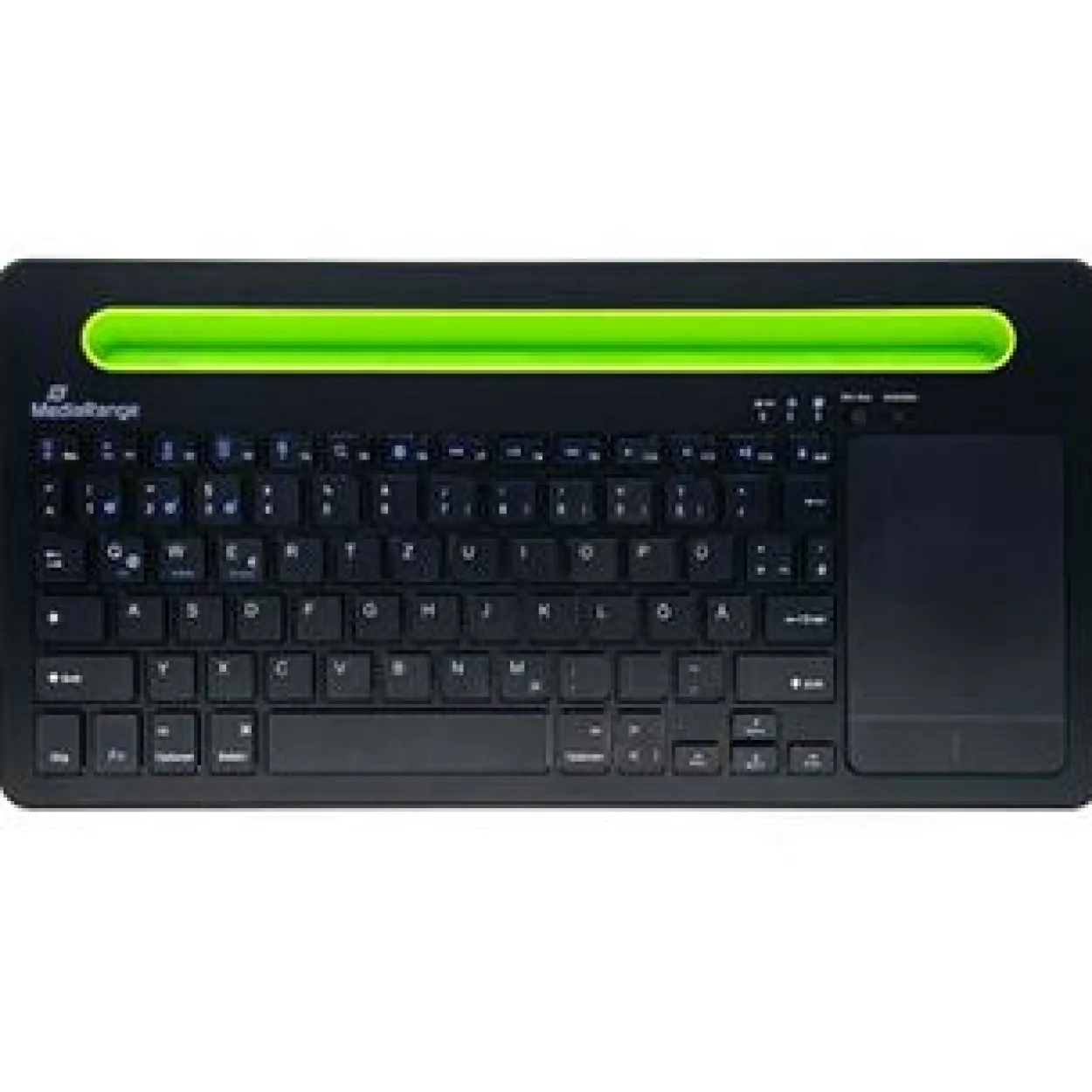 MediaRange Kompakt Tastatur USB und Bluetooth Deutsch schwarz/gruen (kabellos)