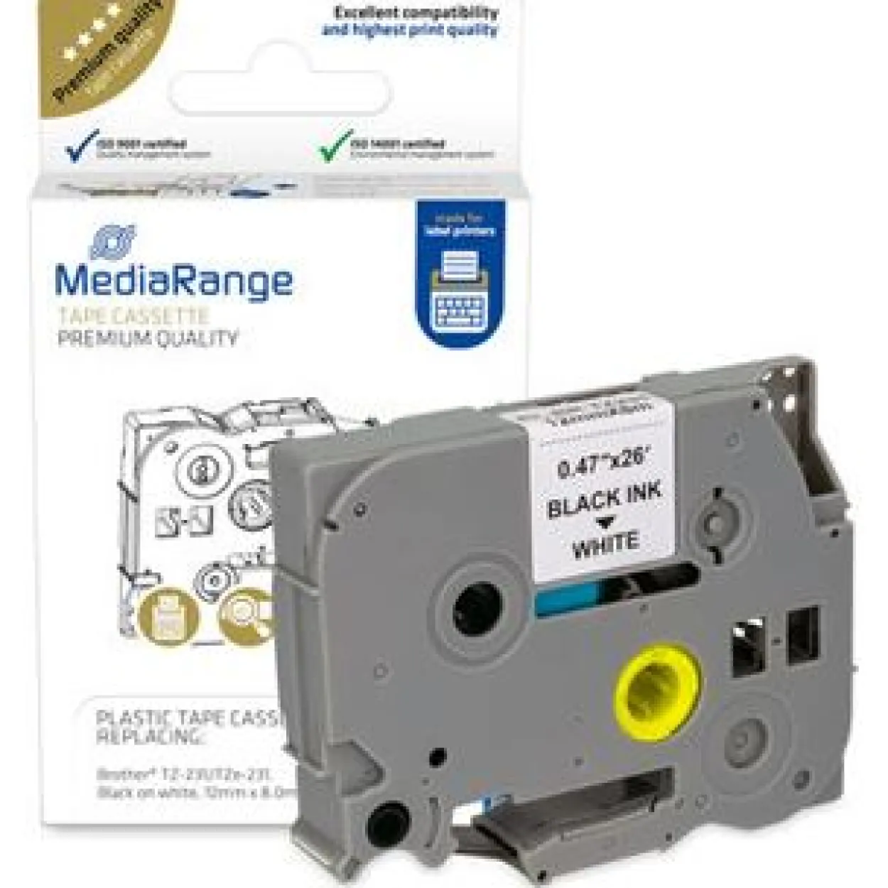 MediaRange Schriftbandka. Brother TZ-231S/TZe-231S 12mm 4m s