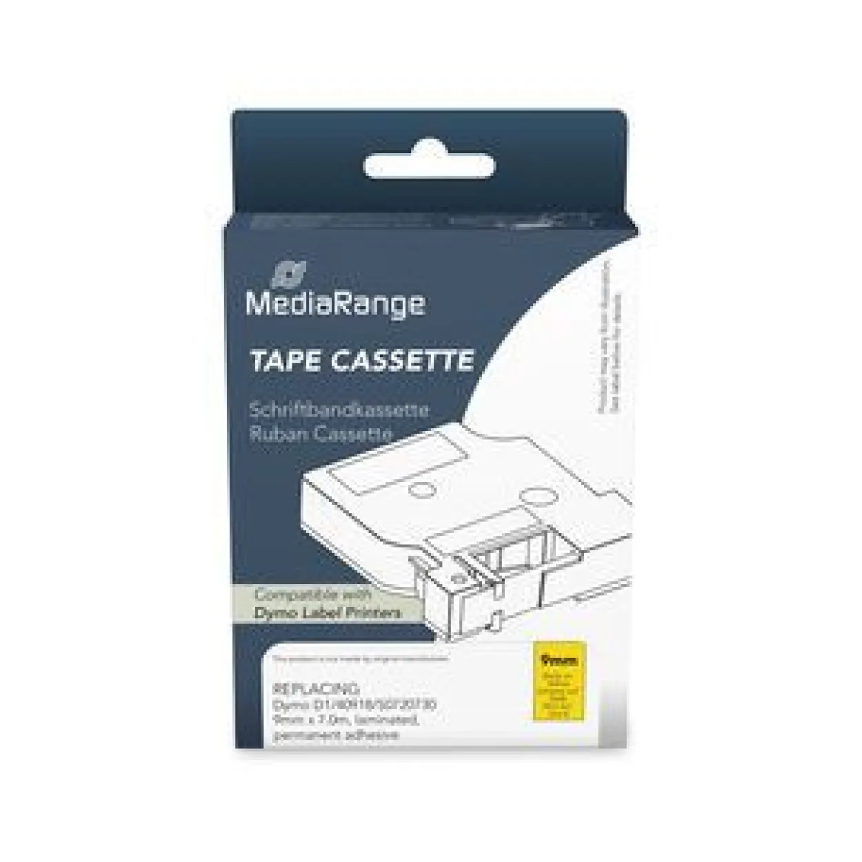 MediaRange Schriftbandka. Dymo D1/40918/S0720730 9mmx7m sw
