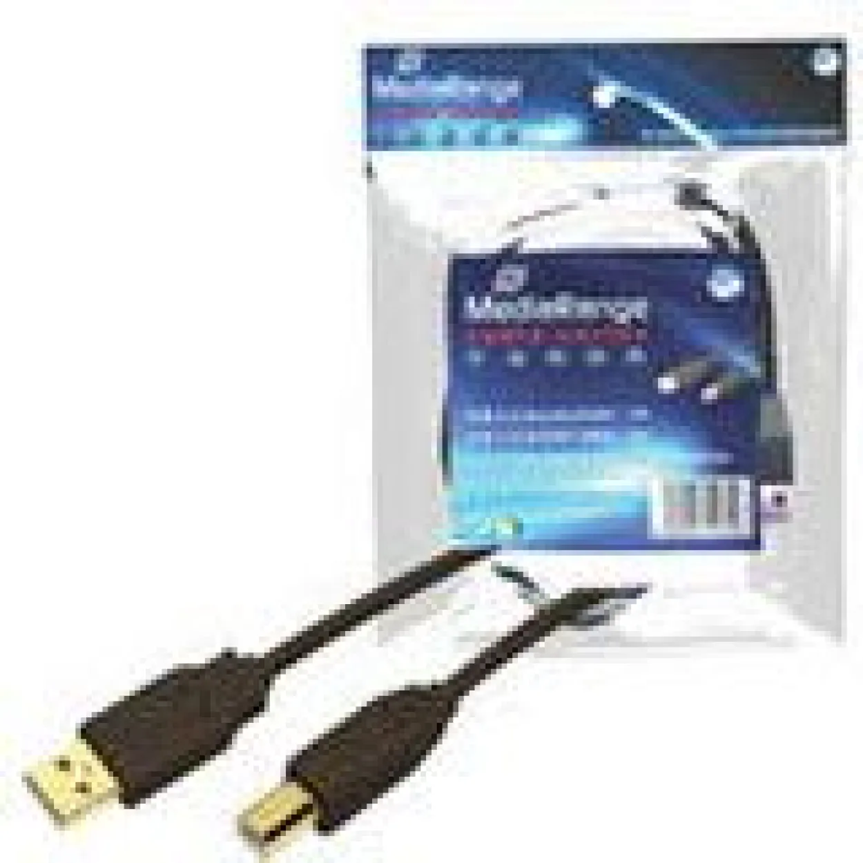 MediaRange USB Kabel A -> B St/St 1.80m sw