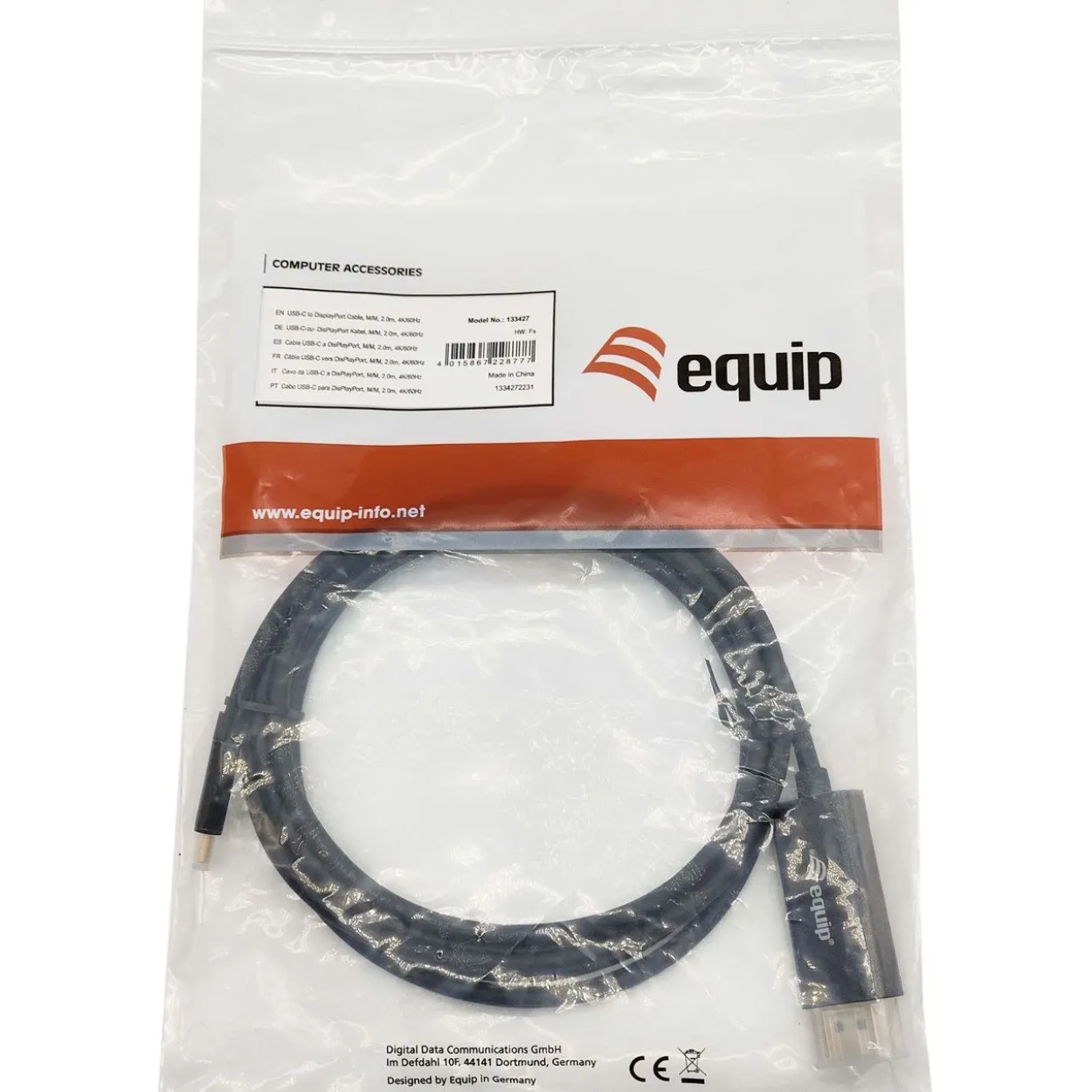 2m Equip Adapter USB-C -> DisplayPort 4K60Hz sw