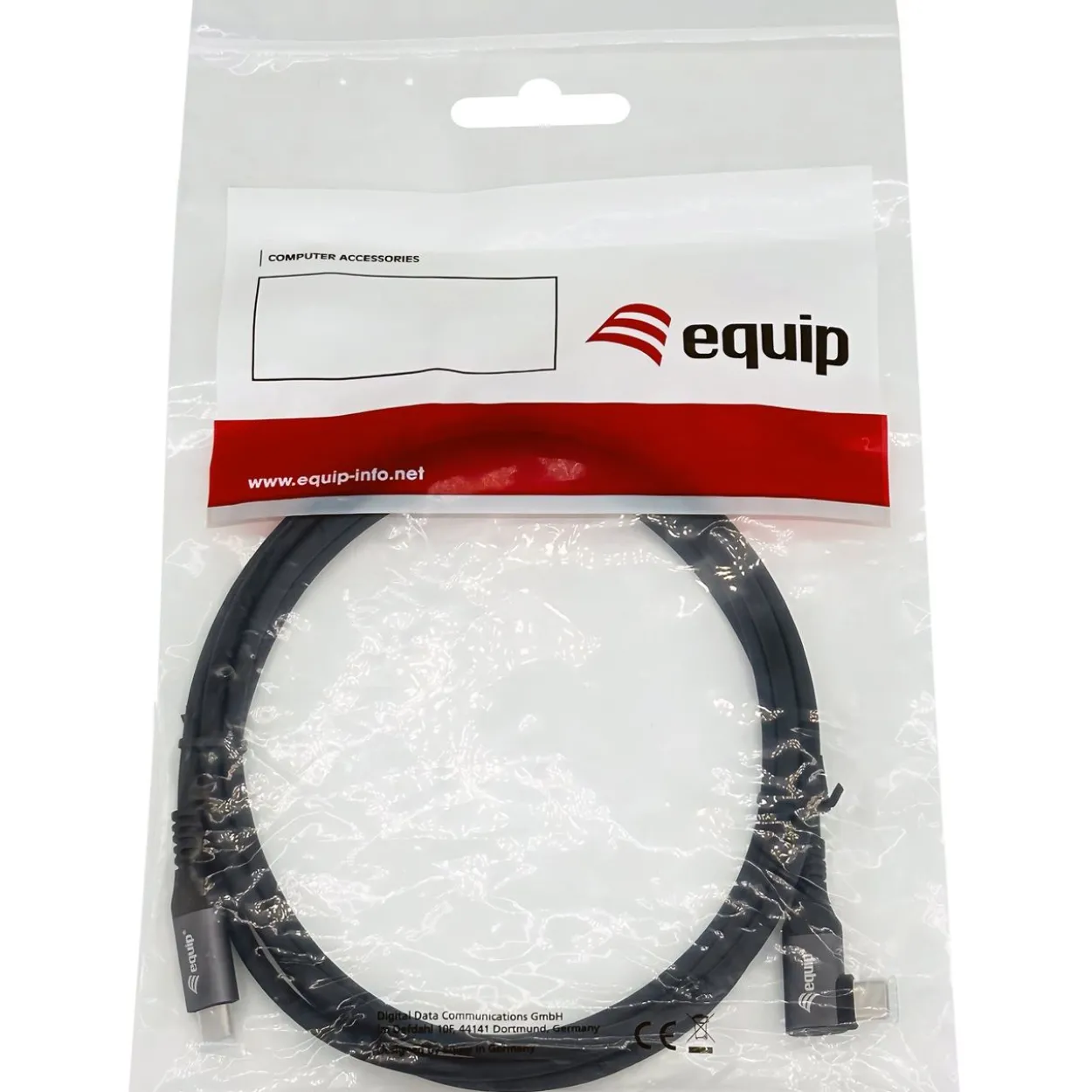 1.00m Equip USB Kabel 2.0 C -> C wink. St/St 1.00m 5A 480Mbps sw