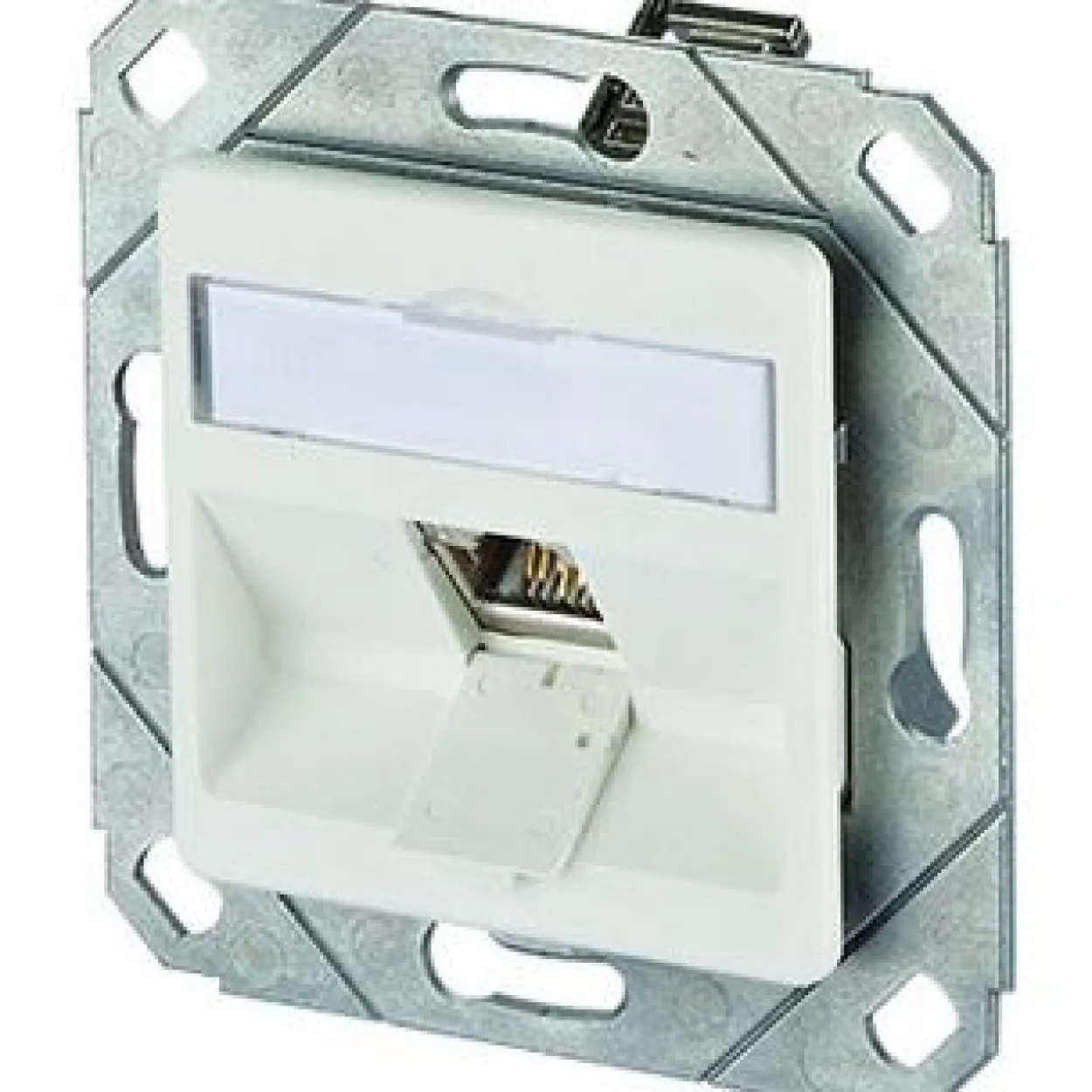 Metz Connect Anschlussdose Cat6A 1xRJ4 UP Kanaleinb RAL9010 rws Schneidklemm Designf