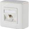 Metz Connect Anschlussdose ISO/IEC Cat.6A Modul 1 Port 270°M AP reinw