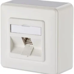Metz Connect Anschlussdose ISO/IEC Cat.6A Modul 1 Port 270°M AP reinw
