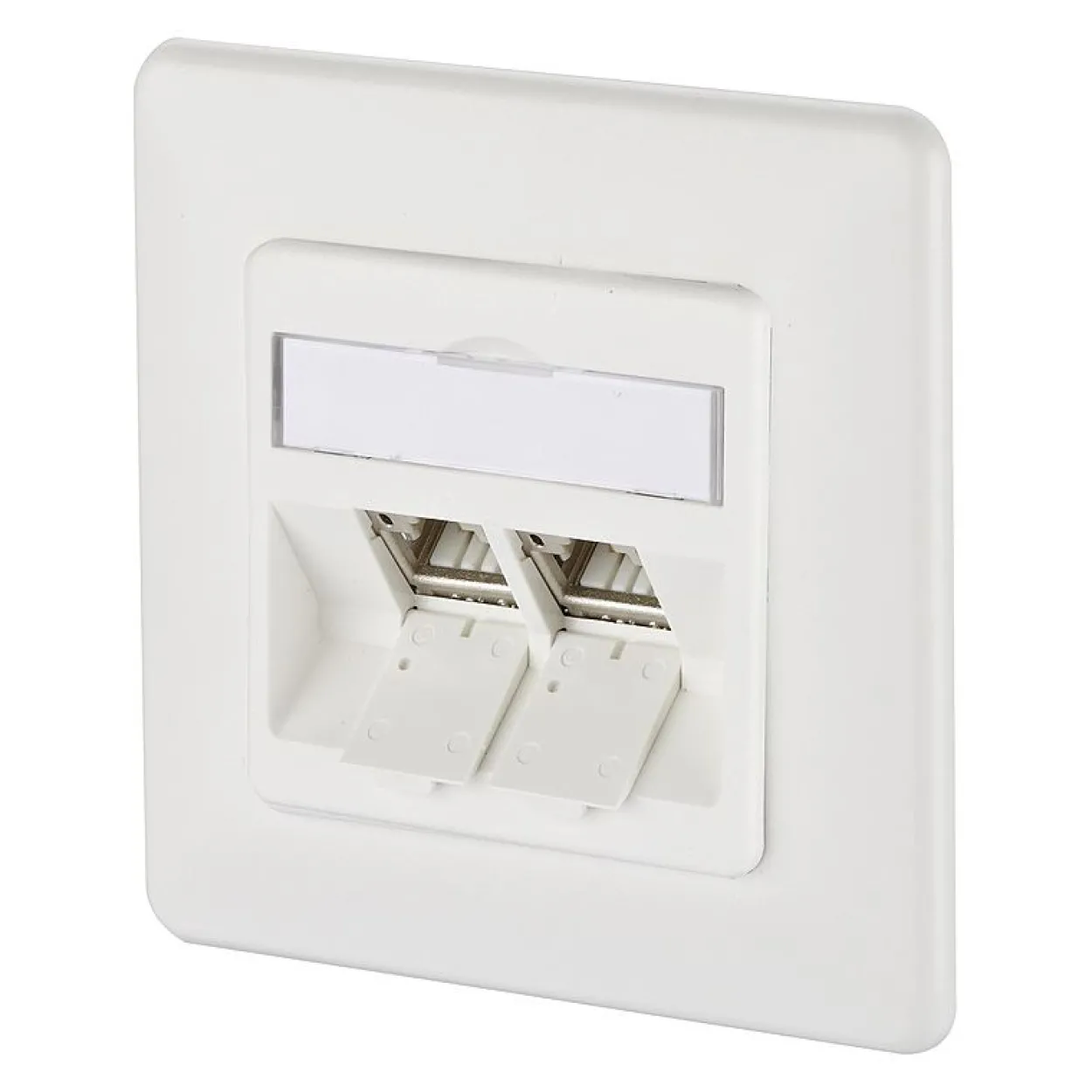 Metz Connect BTR Datendose C6Amodul, Cat 6A (ISO), 270°, 2-fach, Unterputz, reinweiß RAL 9010