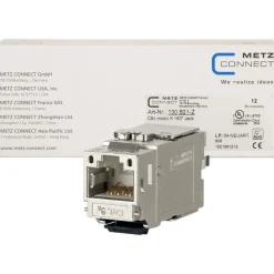 Metz Connect C6Amodul K 180° Jack (12 Stück), Einbaubuchse Keystone, VPE 12 Stk