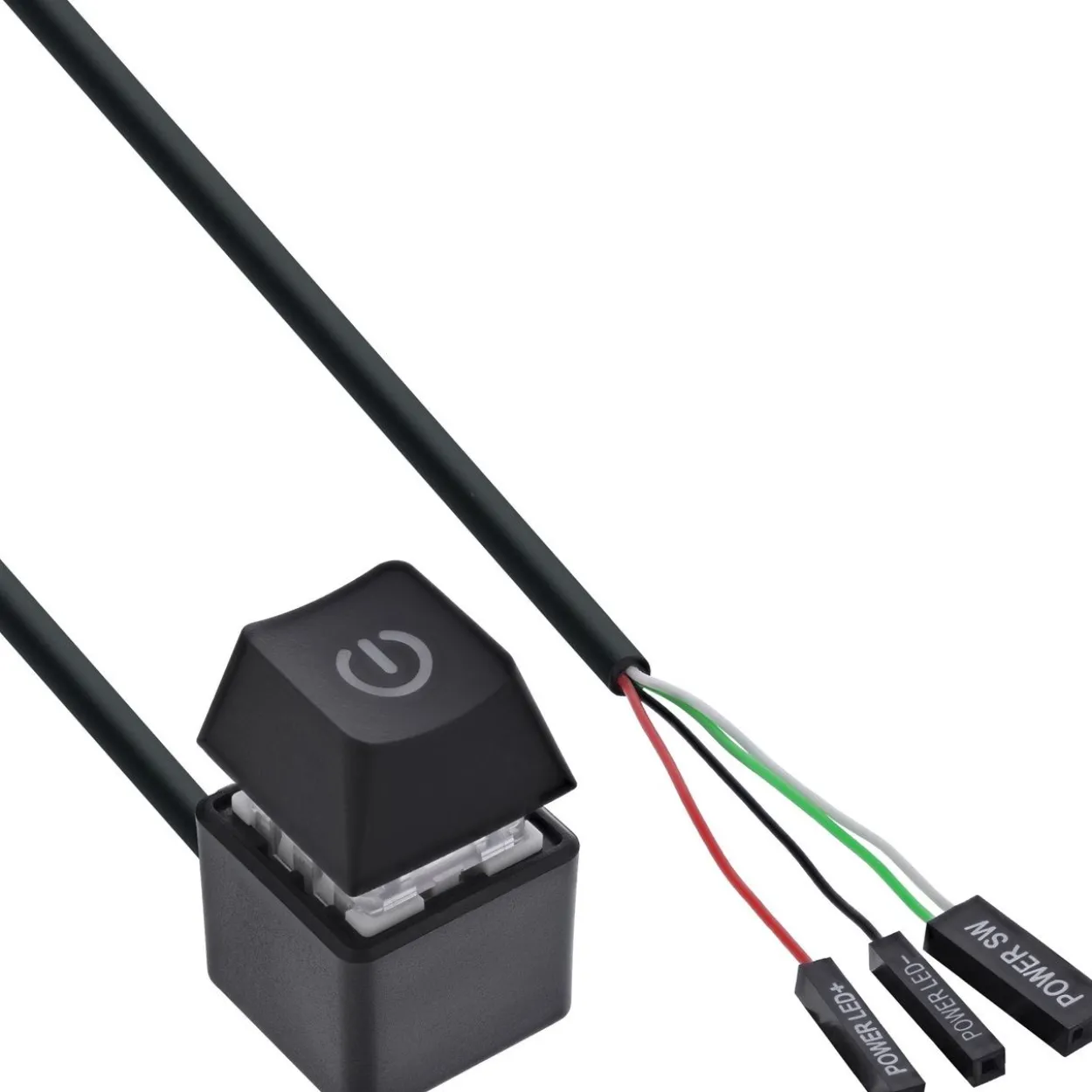 2.00m InLine Computer Power-Switch Remote Kabel, schwarz