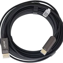 15.00m InLine DisplayPort zu HDMI AOC Konverter Kabel, 4K/60Hz, schwarz