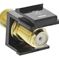 () 0.00m InLine Einbauadapter Keystone F Buchse auf F Buchse Schwarz/Gold